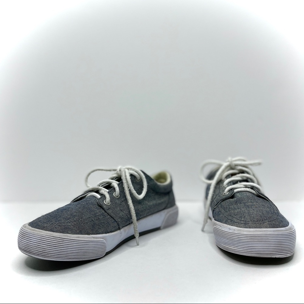 Polo Ralph Lauren Grey Boys Sneakers Shoes Size 5 Camp Vacation Beach Field Trip